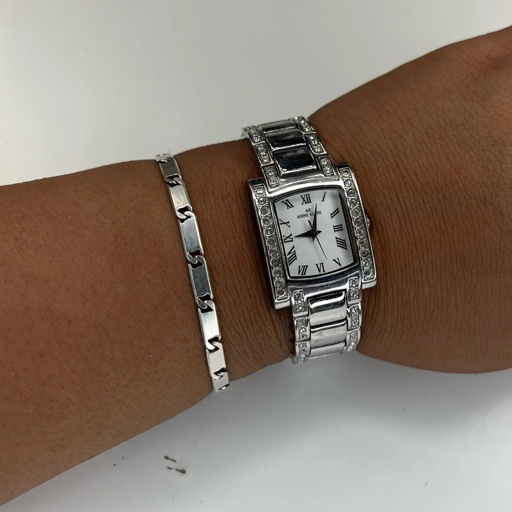 Anne Klein Wome's Elegant New Rhinestone‎ 10/7127SW Watch New Battery